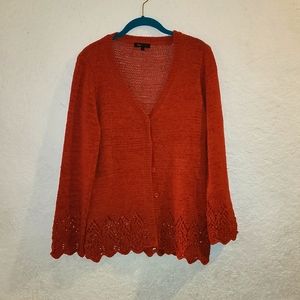 BCBG Max Azria Rust Knit Button Up Cardigan